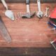 tools on top of a wooden table