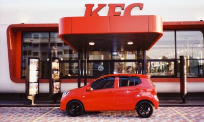 red car near a kfc