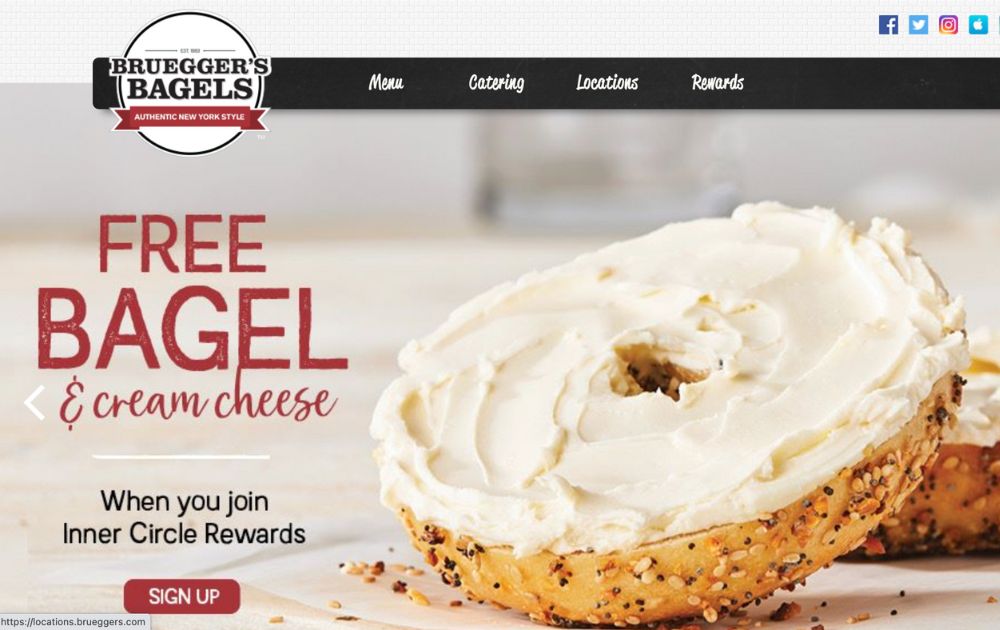 bruegger's bagels website