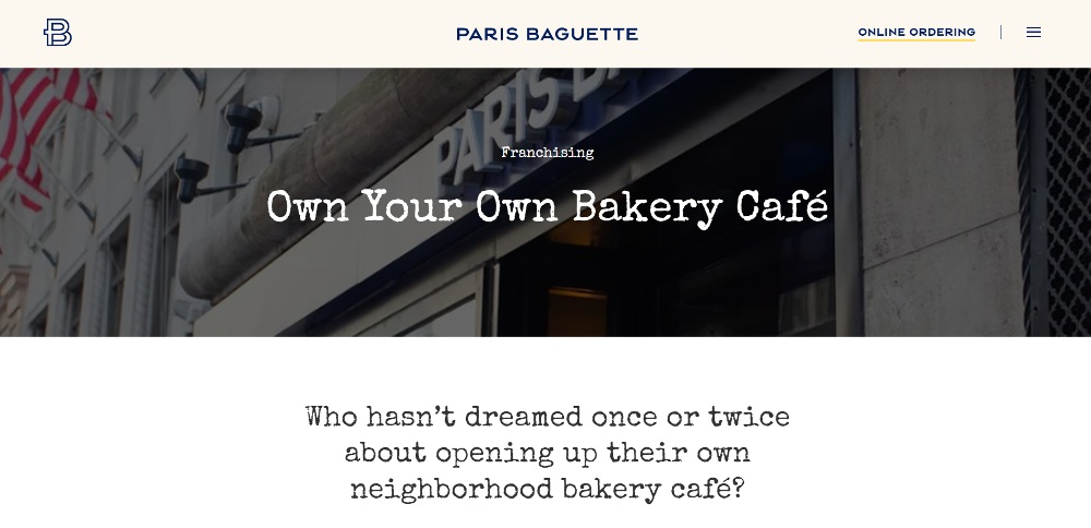 paris baguette website