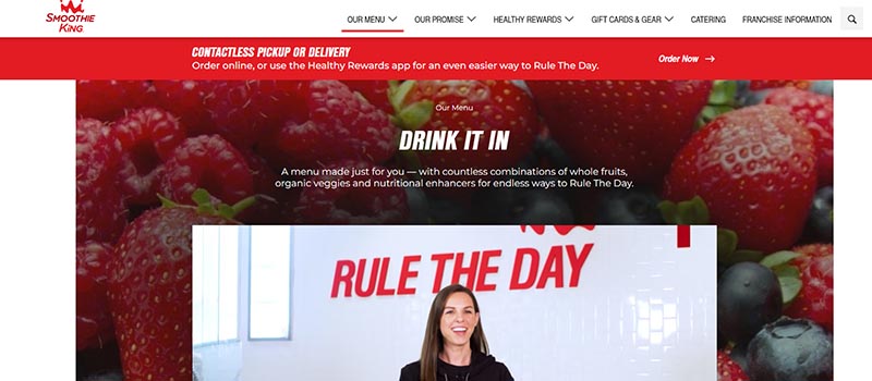 smoothie king website screenshot