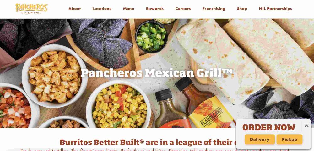 pancheros website screenshot