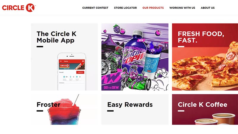 circle k website screenshot