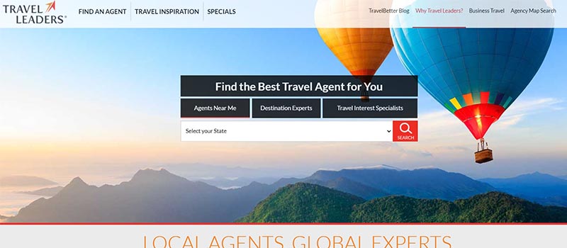 travel leaders website screenshot