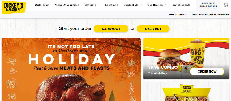 Dickeys website screenshot