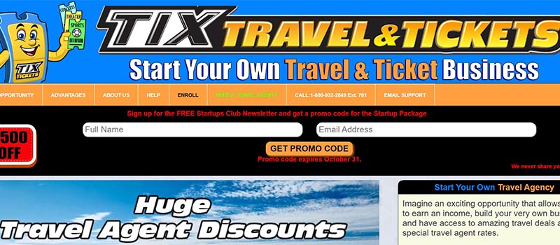 tix travel and ticketing screenshot