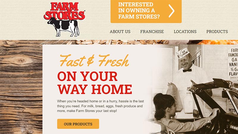 Farm stores website screenshot