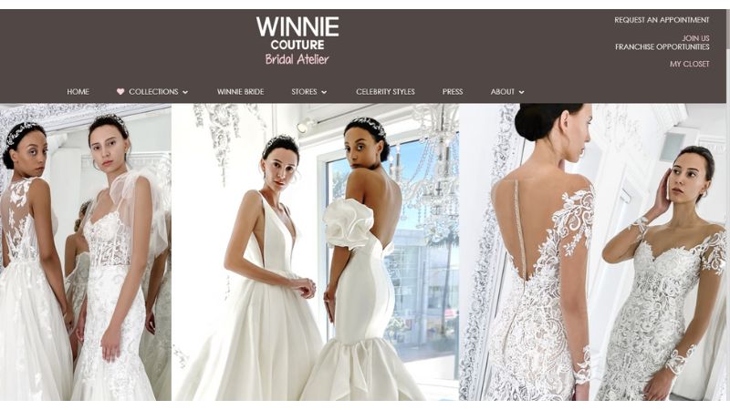 screenshot Winnie Couture homepage