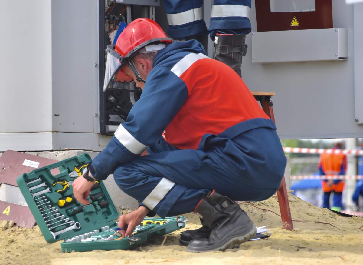 man using a toolbox