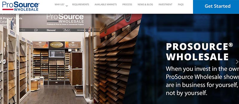 Prosource wholesale screenshot