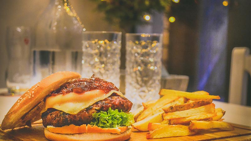 burger and fries