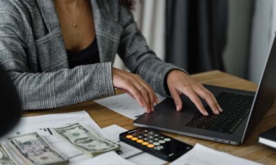 woman using a laptop