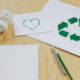 reduce reuse recycle symbol on paper