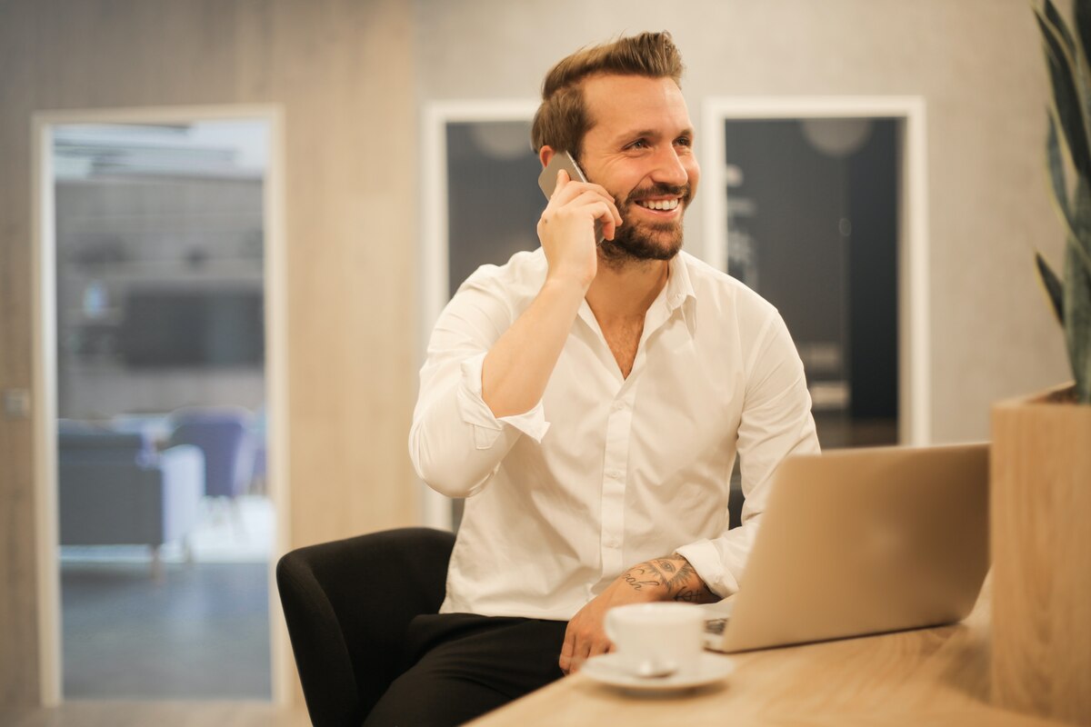 businessman on a call