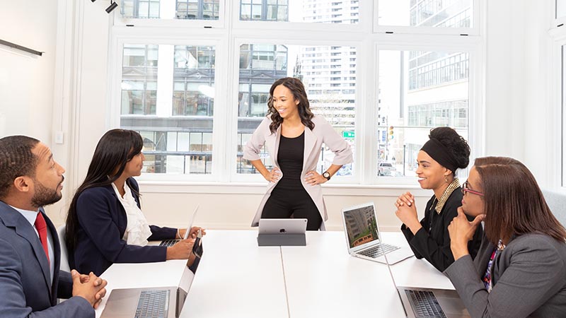 team in an office