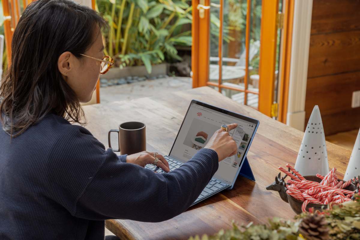 woman using a laptop