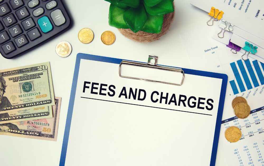 fees and charges on a paper