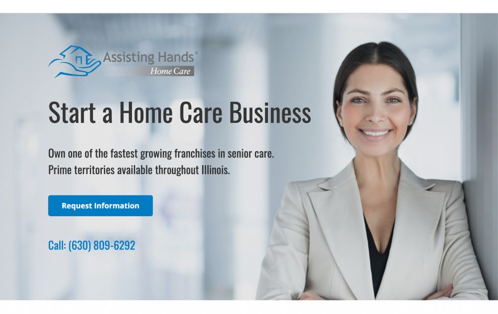 Assisting Hands Home Care home page screenshot