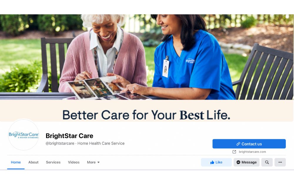 BrightStar Care home page screenshot