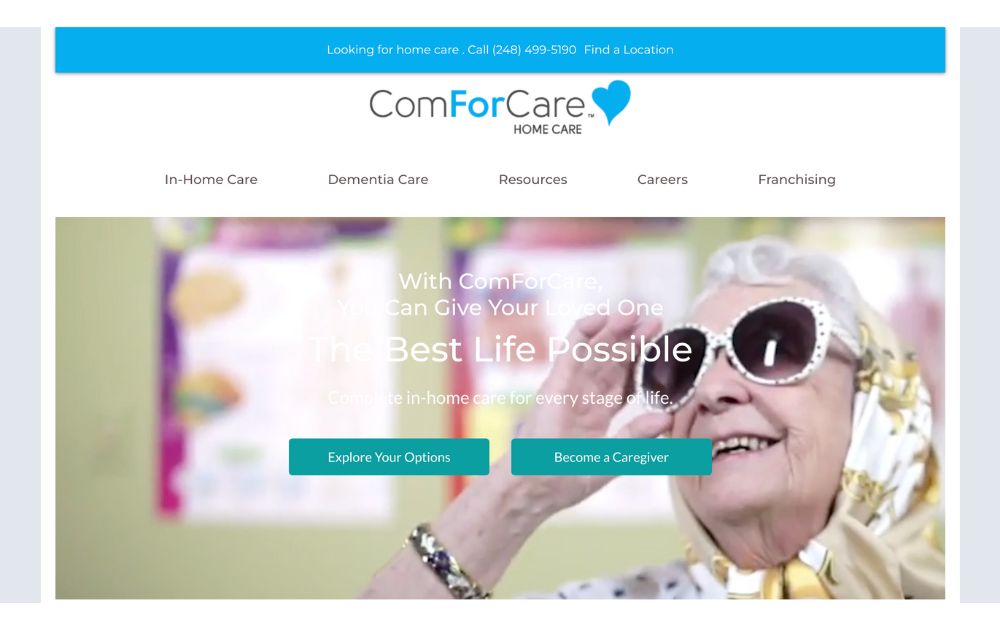 ComForCare Home Care home page screenshot