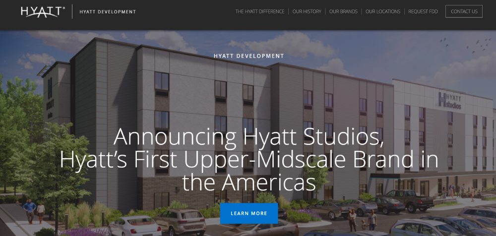 hyatt website screenshot