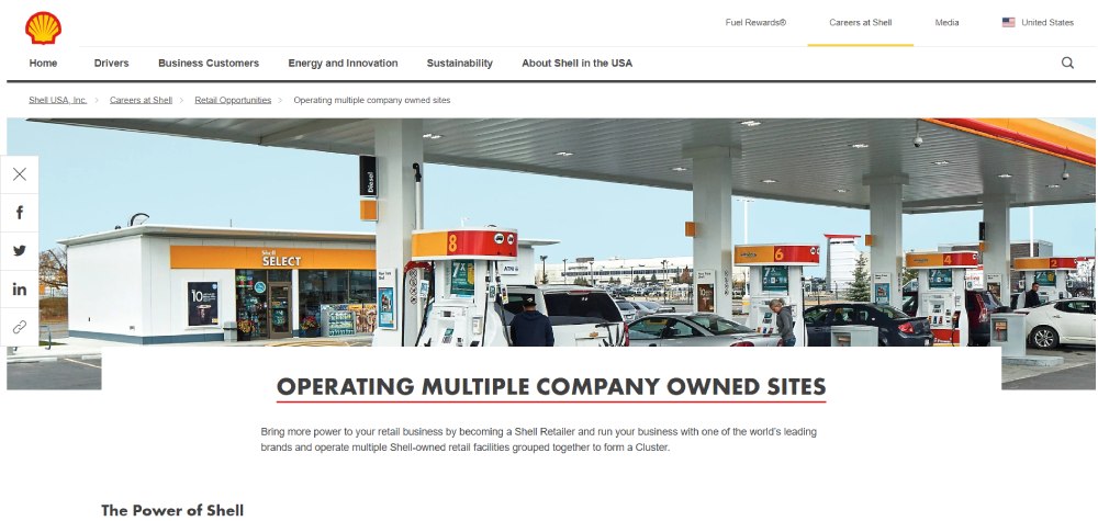 shell retailer home page
