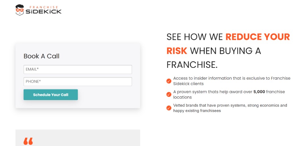 franchise sidekick website screenshot