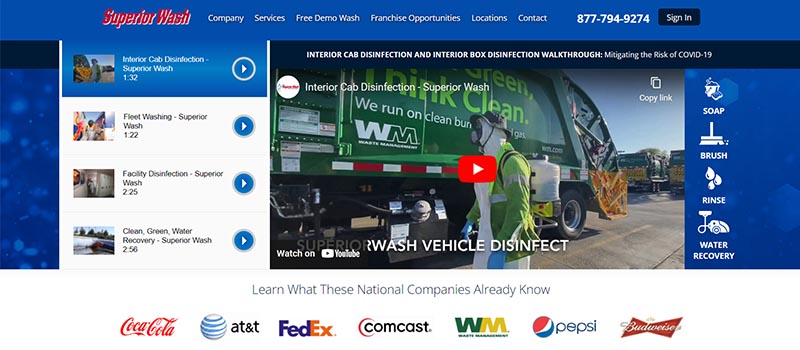 Superior Wash website screenshot