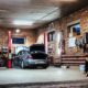 gray car in a garage